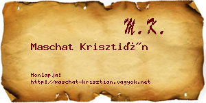 Maschat Krisztián névjegykártya